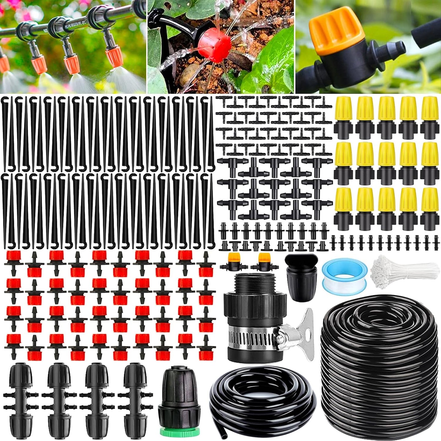 Kit d'arrosage goutte à goutte – 263 pièces, 40m, 10m