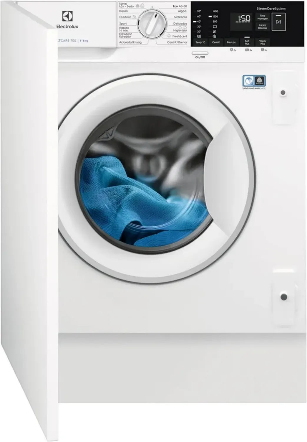 Lave-linge intégrable Electrolux 8 kg 1400 RPM Vapeur & Inverter Blanc Classe B